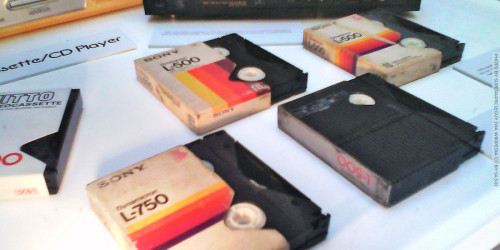 Betamax tapes in a museum by SuperArticleGuy, CC-BY-SA 3.0